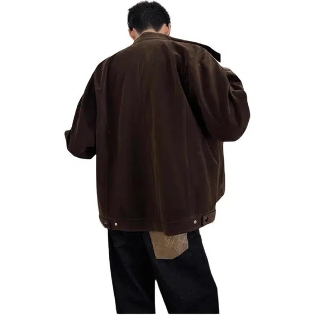 单爵 美式立领外套男款秋季工装短款复古美拉德夹克 男女同款