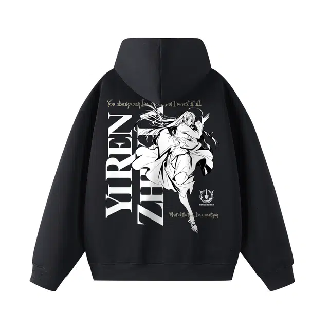 一人之下 “重磅华棉”美式高街复古动漫冯宝宝人物图案印花设计情侣套头高级感日常通勤百搭潮流舒适柔软长袖连帽卫衣 男女同款