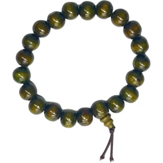 亮尊 新中式国潮复古简约文玩 绿檀 手串 男女同款情侣款