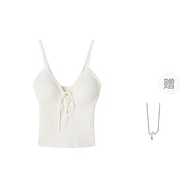 识恩 纯欲辣妹绑带外穿性感内搭修身显瘦吊带 女款