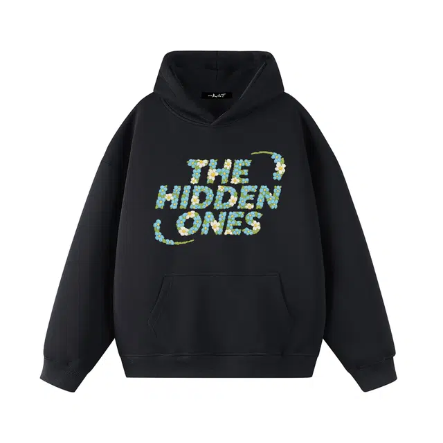 一人之下 “重磅华棉”仿万针刺绣植物花卉字母印花小众设计感美式高街情侣套头高级感日常通勤百搭潮流舒适柔软长袖连帽卫衣 男女同款