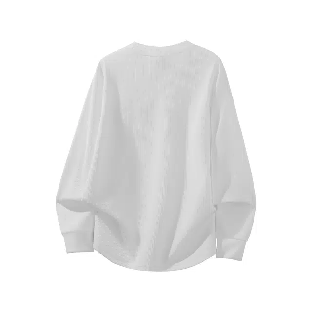 瑞梵帝斯 秋季通勤户外吸湿速干功能性潮流极简纯色百搭不规则口袋旅行休闲舒适基础款耐穿弹力透气内搭打底宽松长袖卫衣 男款