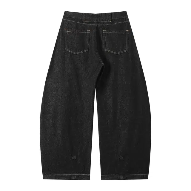 江南先生 美式复古撞色磁吸调节秋宽松百搭休闲长裤子弯刀裤牛仔裤 男女同款