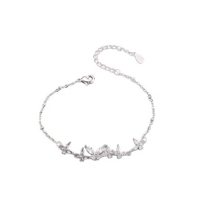 玲饰悦 爆闪小众轻奢简约 璀璨梦幻精致 浪漫甜美轻奢小清新百搭森系紫藤花蝴蝶手饰#好运 琉璃 手链 女款