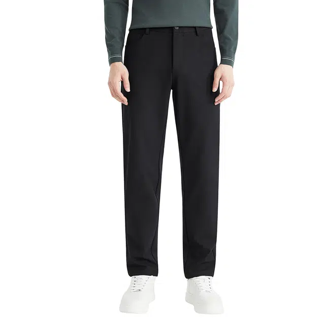 利郎 商务通勤纯色修身中腰弹力轻暖五袋裤冬季休闲裤 男款