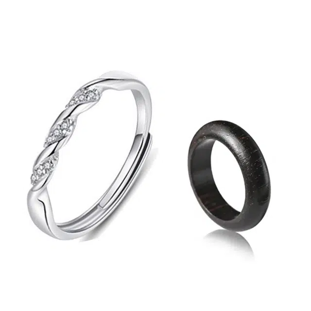 【爱无止境】 静范 闪耀银河莫比乌斯环对戒  冷淡风轻奢简约精致百搭气质小众设计感 开口可调节告白#好运 檀木 戒指 男女同款情侣款
