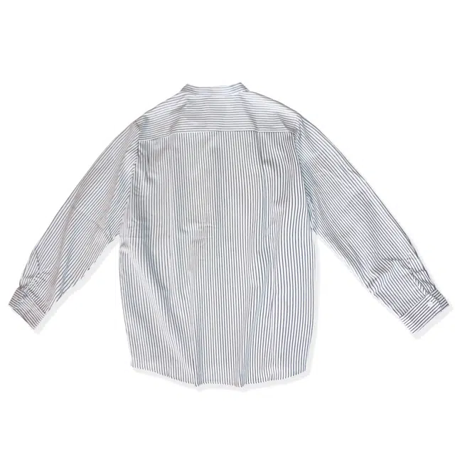 范索米 时尚设计感条纹上衣宽松百搭小立领衬衫内搭外套 男女同款