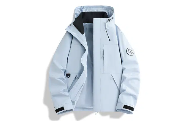 木林森 纯色户外骑行防风防小雨连帽冲锋外套夹克 男女同款