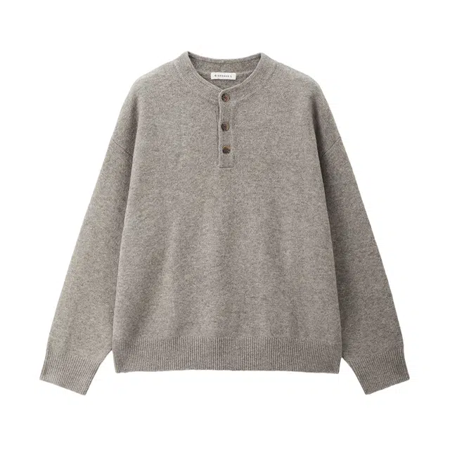 佐丹奴 小高领半开襟宽松毛织针织衫 男款