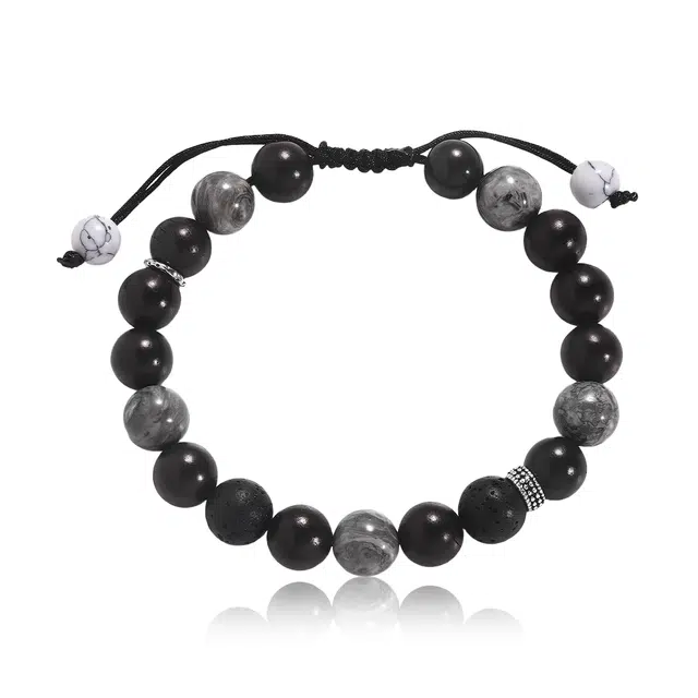 克兰茜 陨落星球 火山石地图石复古高级感好运神秘 潮流个性木质串珠 招财平安顺遂日常通勤风学生搭配 好运 檀木 手串 男女同款情侣款