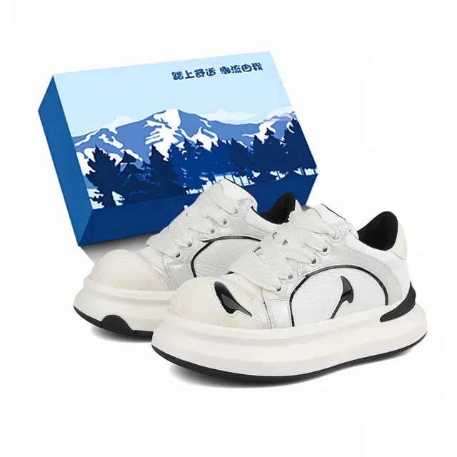 小鹿米利 熊猫鞋大头笑脸小白鞋厚底防滑耐磨超软休闲运动 低帮 板鞋 女