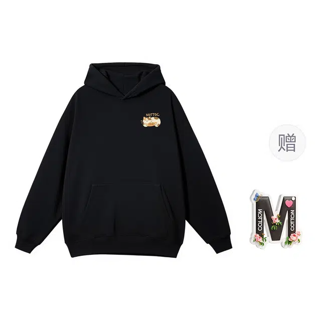 棉购 美式连帽印花加绒加厚潮流重磅学生卫衣 女款