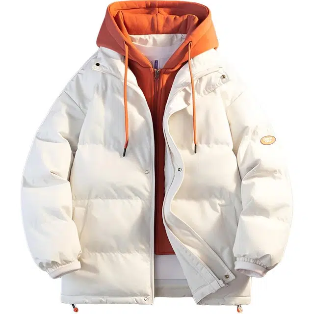 极限涡轮 美式复古重磅高街小众痞帅潮冬季加厚假两件棉衣外套无性别主义穿搭亲肤柔软舒适时尚个性宽松休闲百搭直筒保暖棉袄棉服 男女同款