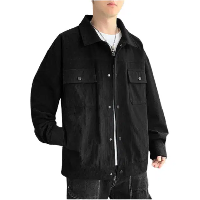 海尔斯 休闲翻领宽松百搭时尚简约长袖夹克外套 男款