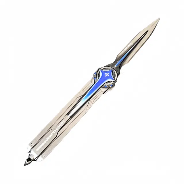 万童乐 可弹动北极星小刀折叠伸缩版金属合金游戏党狂喜工艺品未开刃 玩具道具 其他静态模型