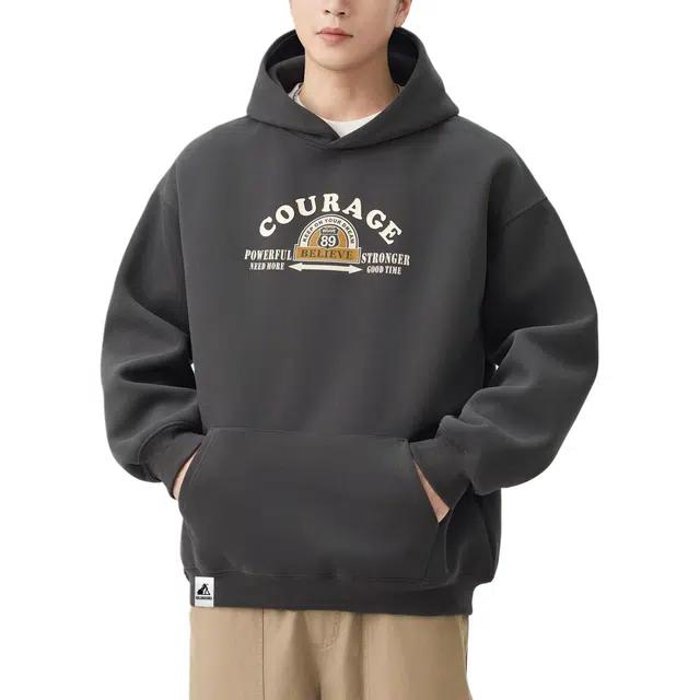 帝狼牛 美式高街潮流字母印花休闲宽松时尚百搭舒适垂感无性别主义日常通勤长袖连帽 卫衣 男女同款