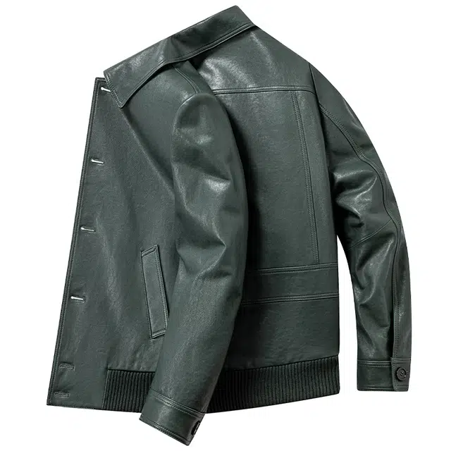 太子龍 爸爸装翻领商务舒适皮衣 男款