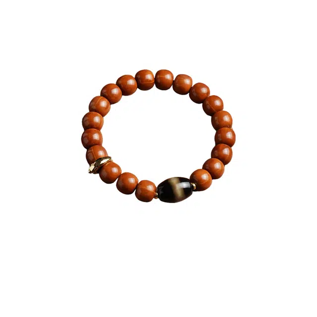 茂琼 时来运柿柿如意新中式国潮复古民族风原籽老型桶正圆单圈文玩佛珠配饰时尚轻奢高级文玩念珠#好运 猴头核桃 手串 男女同款情侣款