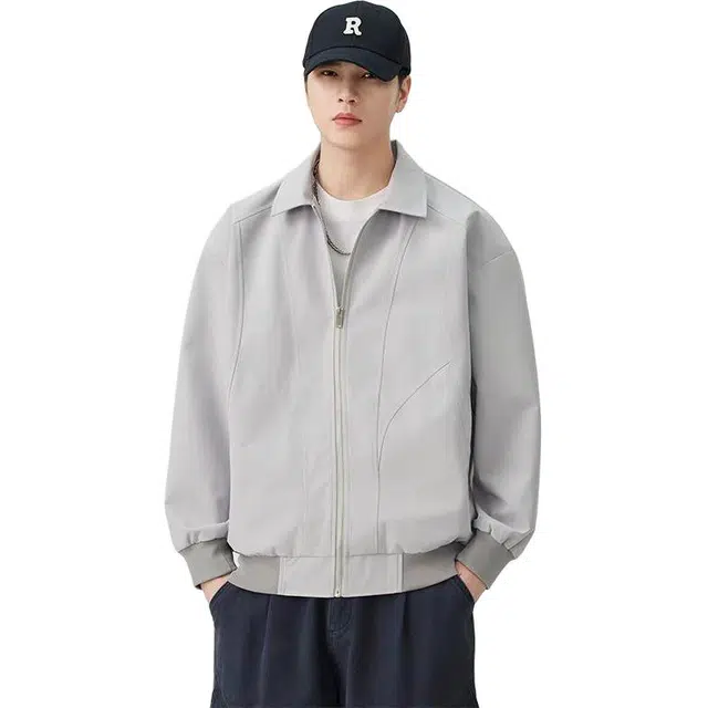 杜克恩 美式底特律解构拼接工装外套春秋季复古痞帅潮牌街头宽松无性别穿搭哈灵顿夹克 男女同款