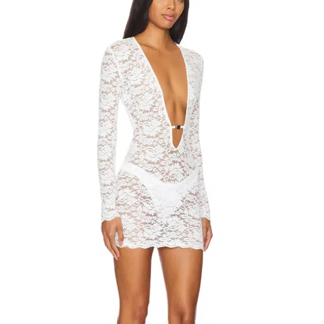 SUPERDOWN Violetta Sheer Mini Dress
