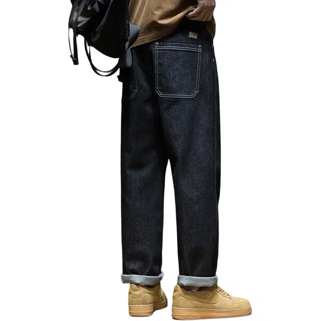希越 高级垂感直筒水洗通勤日常百搭休闲牛仔裤 男款