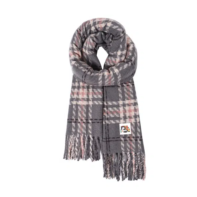 吾皇猫 时尚百搭保暖加厚 聚酯纤维 绒线围巾 男女同款情侣款