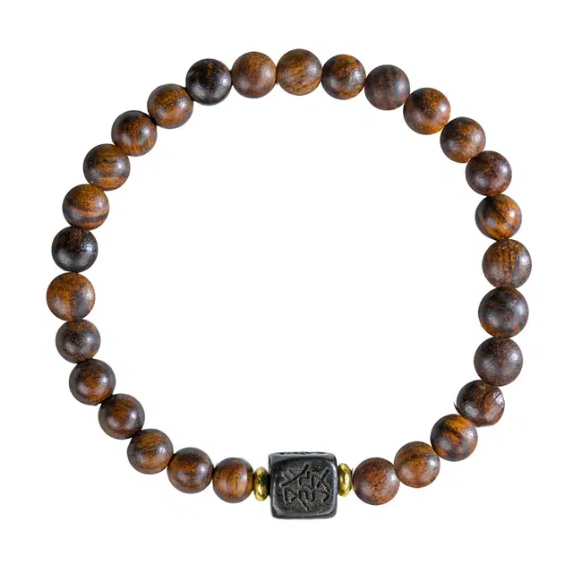 灵晔 新中式国潮 本命年上岸好运平安纳福精致轻奢简约大方百搭显白高级感招财转运#好运 檀木 手串 男女同款情侣款