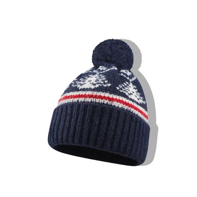 【秋冬必备~通勤百搭】 攸委 复古费尔岛风毛线针织帽子冬季加厚保暖护耳帽 羊毛混纺 时尚显脸小时尚绒线帽包头冷帽 男女同款情侣款