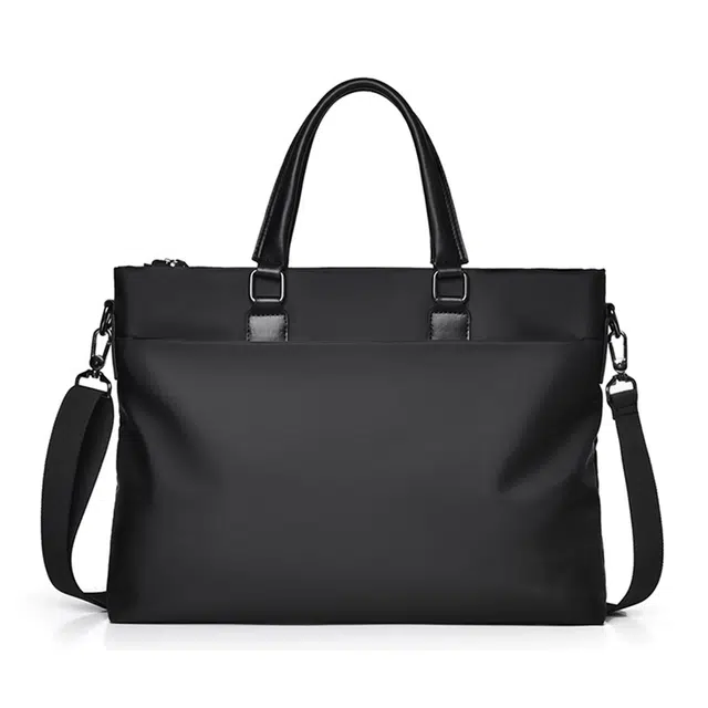 老人头 商务休闲简约通勤 织物 公文包 常规 男款 黑色