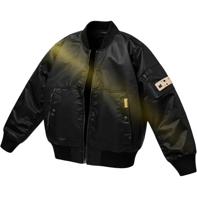 爱肯  美式简约基础款复古防风防水棒球领工装飞行员外套休闲百搭户外高街机能风宽松纯色保暖夹克 男女同款