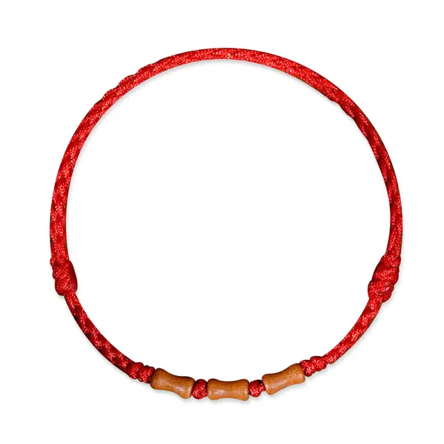 谧月珠宝 节节高升学业事业上岸招财转运考试顺利前程似锦编织可调节显白红绳手饰高级感转运礼盒好运 桃木 木作手绳 男女同款情侣款