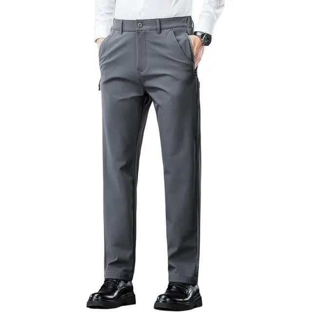 炳盛 秋冬款商务男士抗皱耐磨外穿弹力百搭直筒不紧绷长裤休闲裤 男女同款