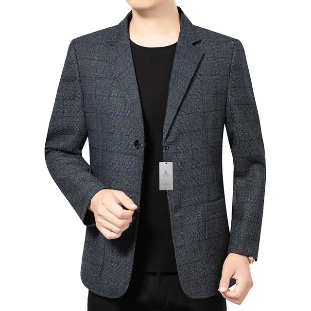 袋鼠 秋冬正肩翻领成熟稳重防风行政公务员商务上衣外套西装领休闲轻单西夹克 男女同款