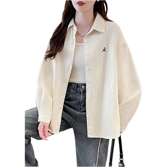 缪斯的诱惑 磨毛加厚女秋季休闲宽松慵懒上衣中长款工装外套衬衫 女款