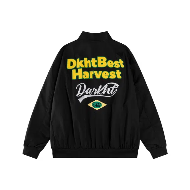 奇迹街区 美式潮牌复古字母毛巾绣图案刺绣设计感高街情侣休闲舒适宽松百搭棒球服上衣个性嘻哈飞行员外套秋冬夹克 男女同款