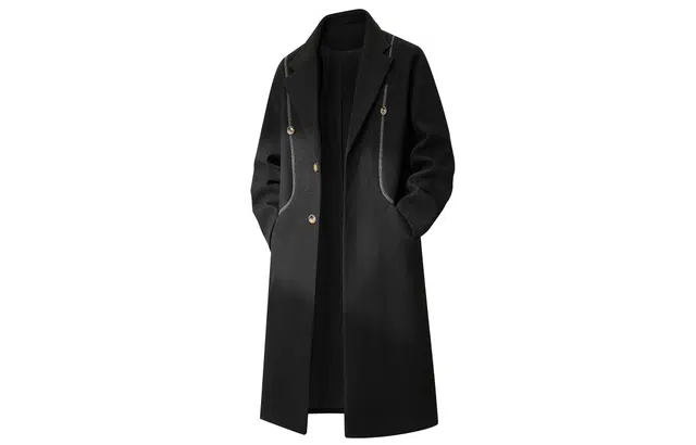 大卫贝肯 韩系纯色基础长款过膝美拉德宽松舒适分割设计弧形结构保暖外套英伦百搭落肩翻领毛呢大衣 男女同款