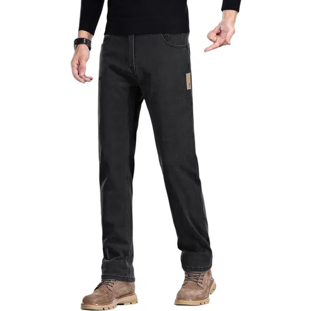 潮人榜 美式复古水洗秋冬季高端潮牌百搭中腰显高柔软舒适日常通勤商务弹力垂感直筒牛仔裤 男女同款