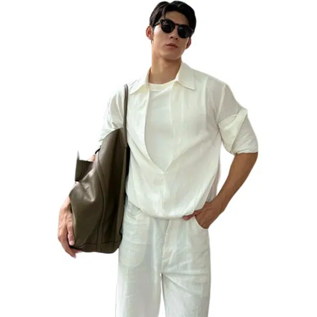 单爵 立领衬衣男高级感痞帅风假两件长袖英伦雅痞衬衫 男女同款