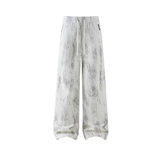 普鲁士多特蒙德 美式复古加绒加厚灯芯绒扎染直筒拖地裤宽松纯色百搭通勤休闲裤 男女同款