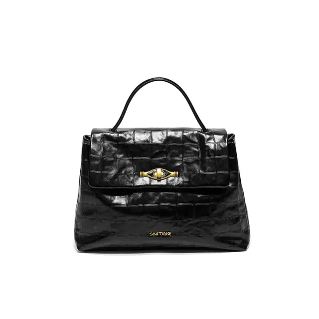 西木汀 乌梅子酱 小众设计通勤简约百搭 牛头层革 手提包 女款 多色