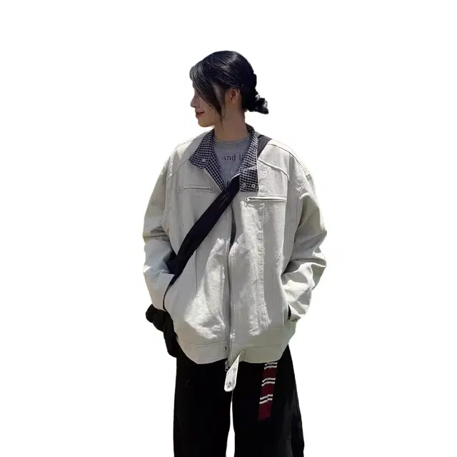 虫小绿 潮牌哈灵顿二代工装外套春秋季潮流个性设计复古小众穿搭拉链立领百搭痞帅宽松休闲拼接夹克 男女同款