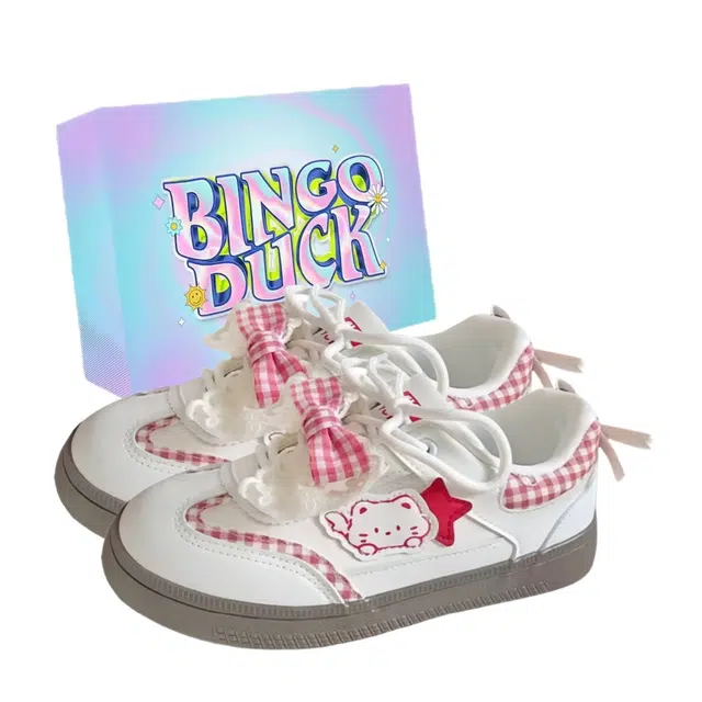BINGO DUCK Retro Bow Low Sneakers