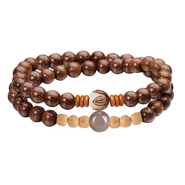 琛宬 好运连连招财纳福诸事顺利新中式国风国潮平安喜乐有钱花复古考试考研上岸转运精致文玩#好运 金丝檀木 手串 男女同款情侣款