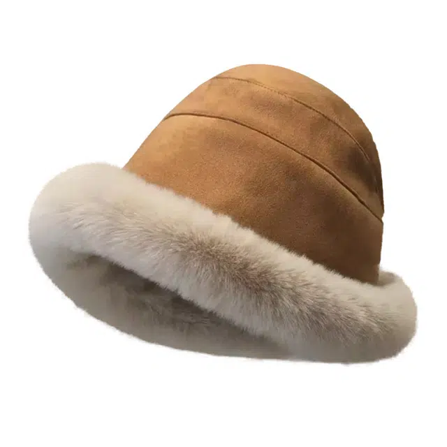 祎步康 毛绒日系蒙古帽护耳包头帽保暖加绒加厚可爱堆堆帽 聚酯纤维 渔夫帽 男女同款情侣款