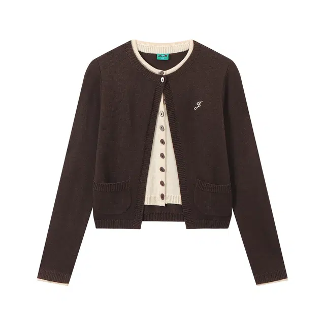 江南先生 美丽奴仿羊毛假两件柔软舒适撞色开衫云朵纽扣外套针织毛衣 男女同款