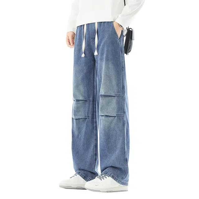 海尔斯 百搭复古美式时尚简约牛仔裤 男款