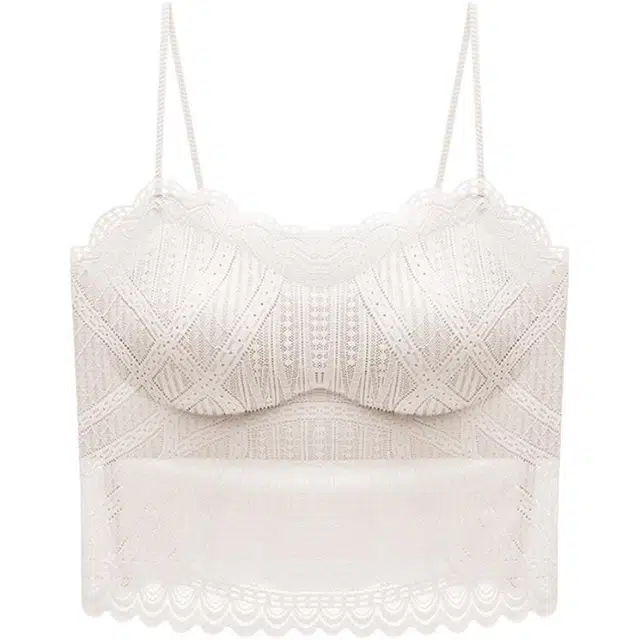 皇室品轩 肤裹胸法式蕾丝小吊带美背带胸垫抹胸内衣女收副乳文胸 女款