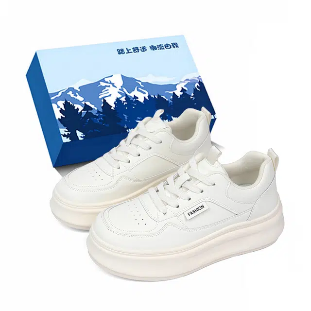 小鹿米利 厚底运动休闲百搭学生小白鞋配裙子 低帮 板鞋 女