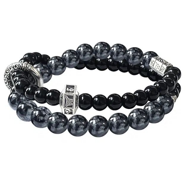 琛宬 【财源滚滚】招财纳福平安喜乐有钱花六字箴言转运新中式国潮文艺复古轻奢高级感诸事顺利小众#好运 黑檀 手串 男女同款情侣款