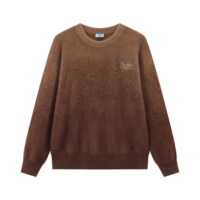 江南先生 美式渐变混纺星星提花长袖针织衫柔软舒适秋宽松慵懒毛衣 男女同款